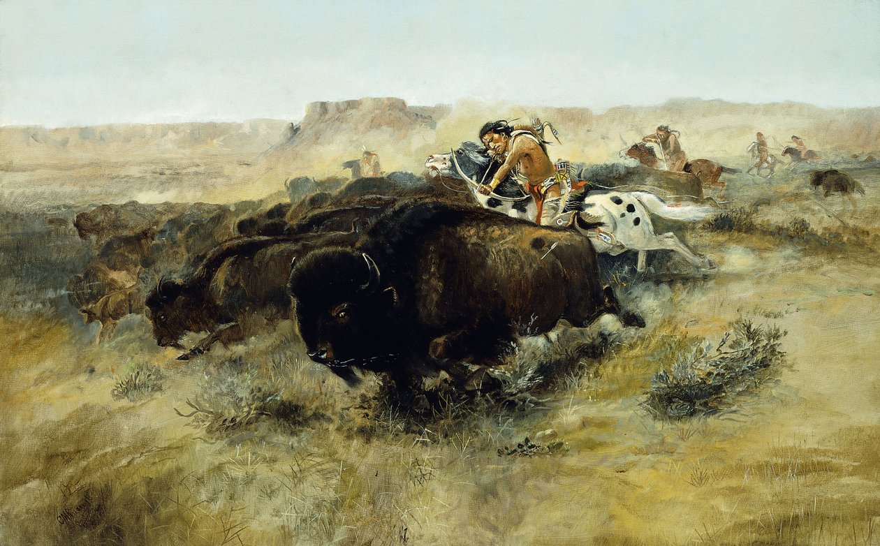 Buffalo Hunt nr. 7, 1892-1895 av Charles Marion Russell