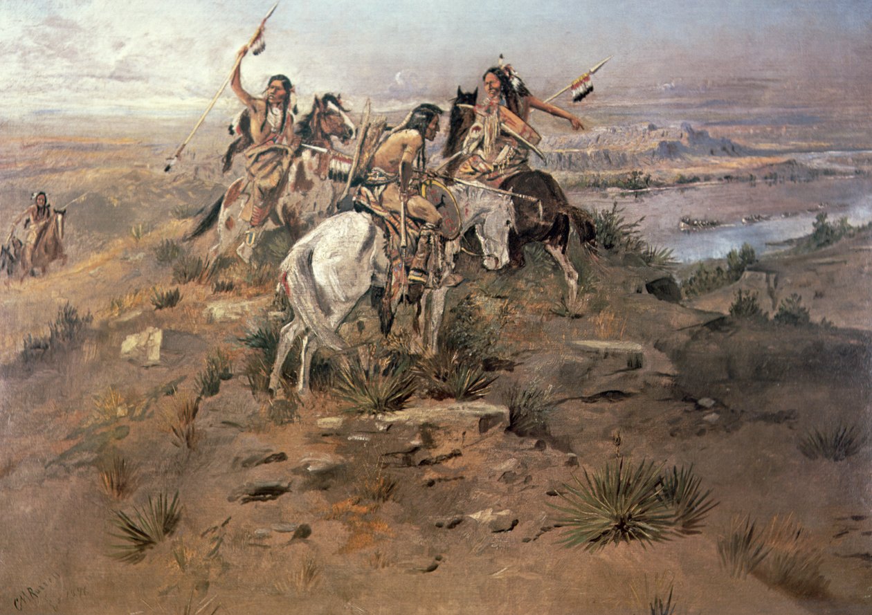 Indianere som oppdager Lewis og Clark av Charles Marion Russell