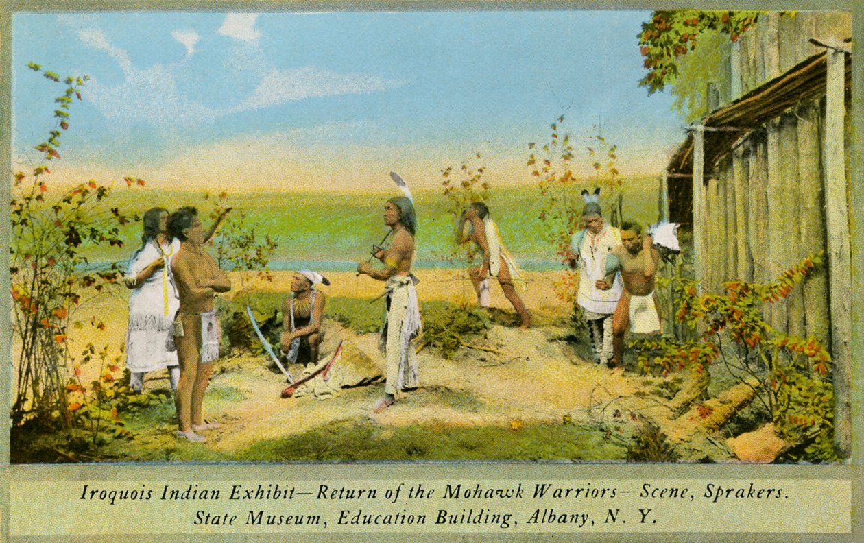 Iroquois indisk utstilling, State Museum, Albany av Charles Marion Russell