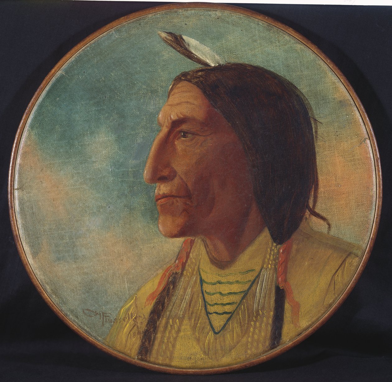 Portrett av Chief Wolf Robe, 1892 av Charles Marion Russell