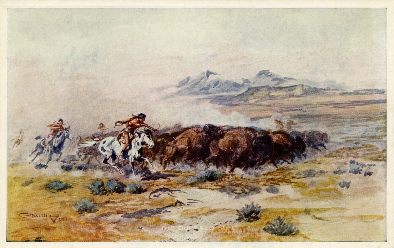 Bøffeljakten av C. M. Russell av Charles Marion Russell