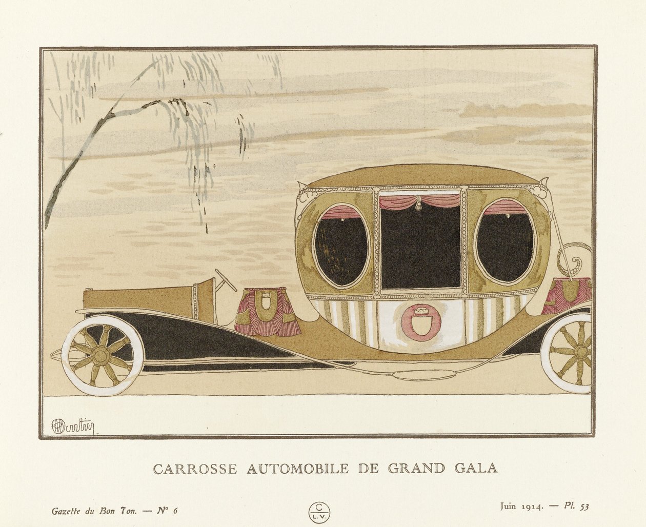 Grand Gala Motor Carriage, pub. 1914 (stensiltrykk) av Charles Martin