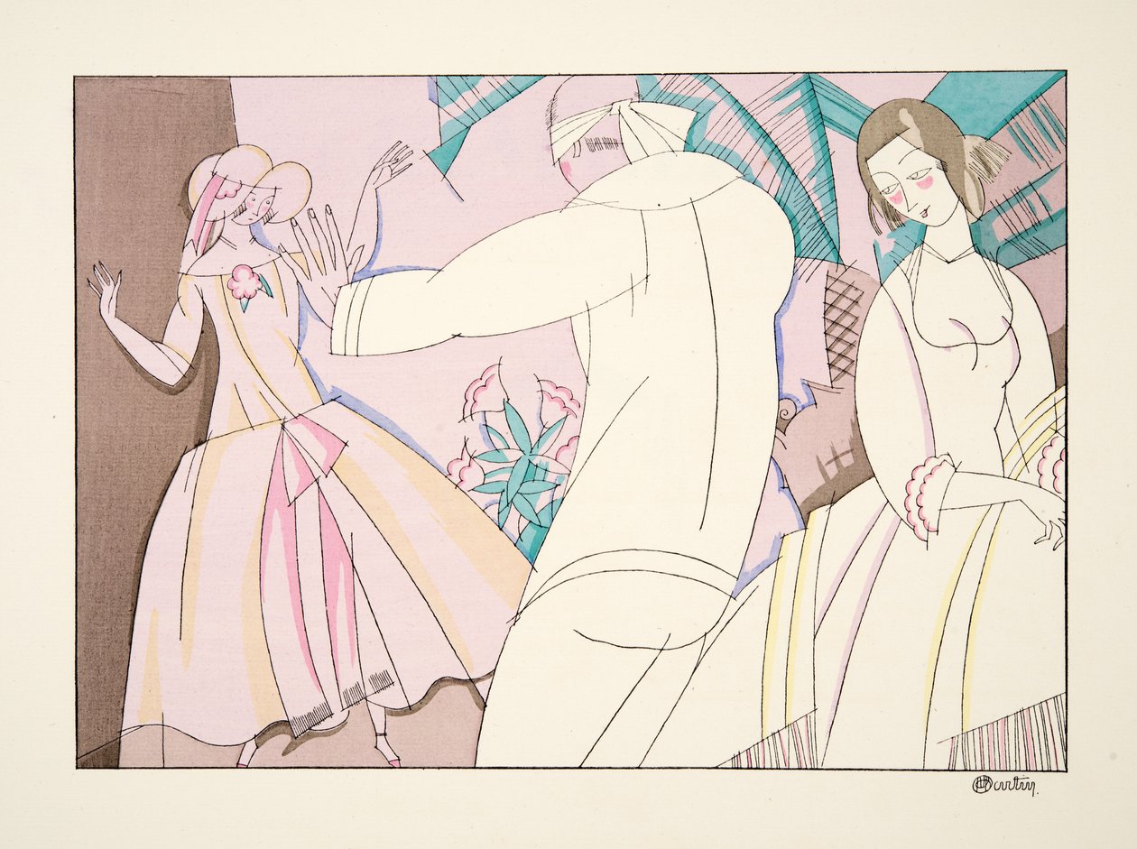 Colin Maillard, fra Sports & Entertainment, pub. 1914 (stensiltrykk) av Charles Martin