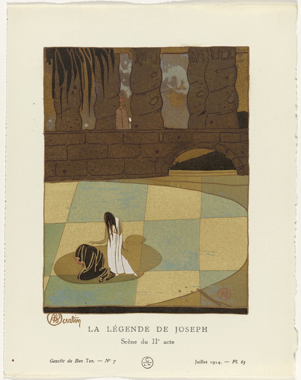Gazette du Bon Ton, 1914 - nr. 7: The Legend of Joseph / Scene fra andre akt av Charles Martin