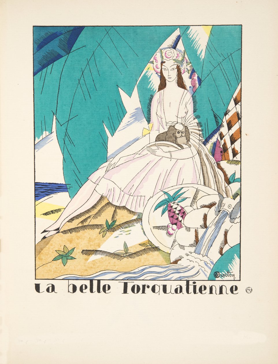 La Belle Torquatienne, fra en samling av moteplater, 1920 (pochoir-trykk) av Charles Martin