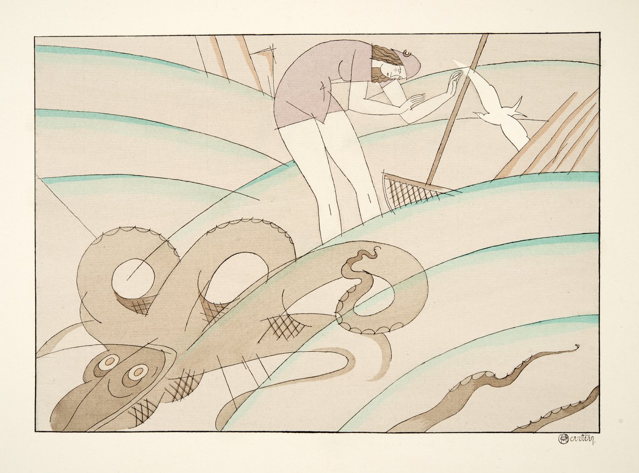 The Octopus fra Sports & Entertainment, pub. 1914 (stensiltrykk) av Charles Martin