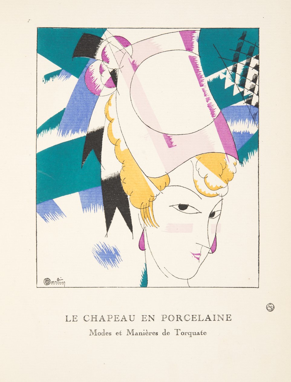 Porselenshatten, fra en samling av moteplater, 1920 (stensiltrykk) av Charles Martin