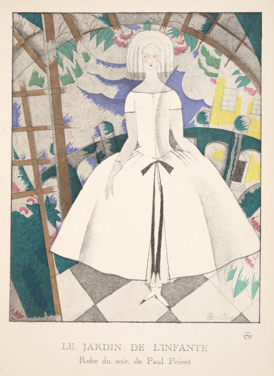 The Garden of the Infanta, fra en samling av moteplater, 1920 (stensiltrykk) av Charles Martin