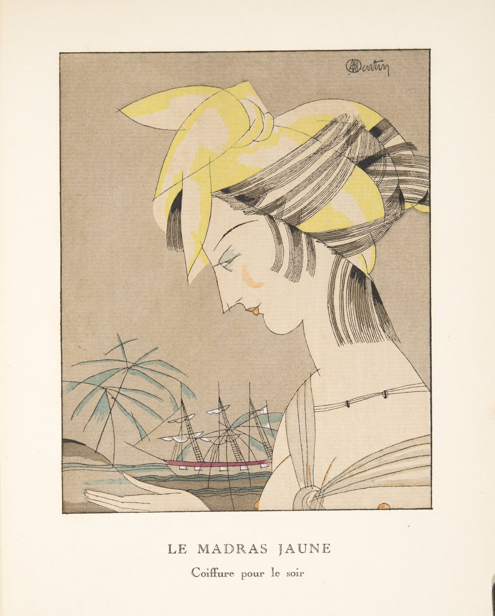 Le Madras Jaune, fra en samling av moteplater, 1920 (pochoir-trykk) av Charles Martin