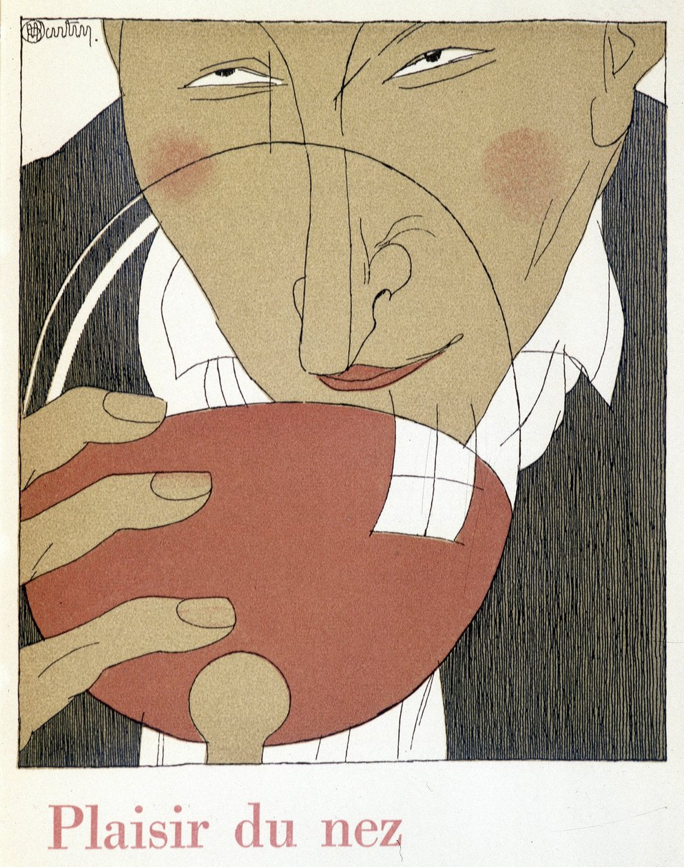 Nensens glede - i ""Monseigneur le vin"", tegning av Charles Martin (1884-1934), hefte av Nicolas Establishments av Charles Martin