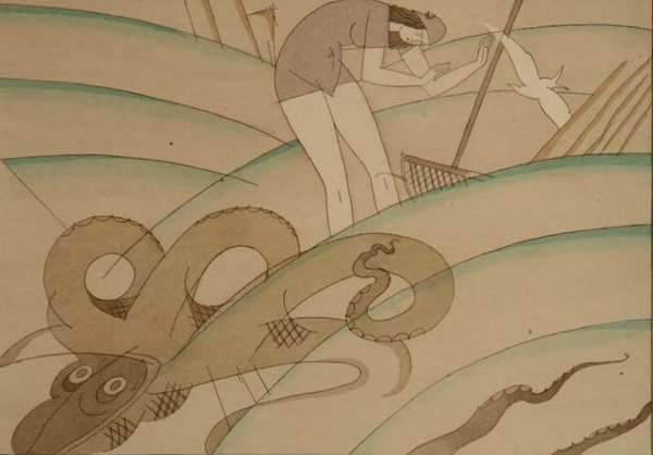 The Octopus, ca. 1920 (stensil på papir) av Charles Martin