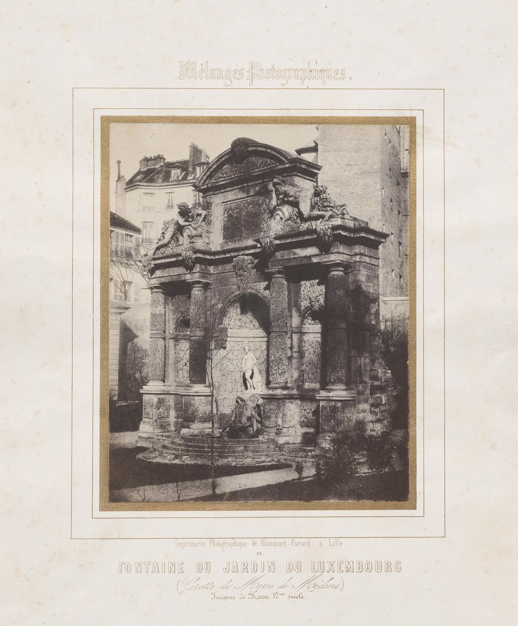 Fontene i Jardin du Luxembourg (grotten til Marie de Medici) av Charles Marville