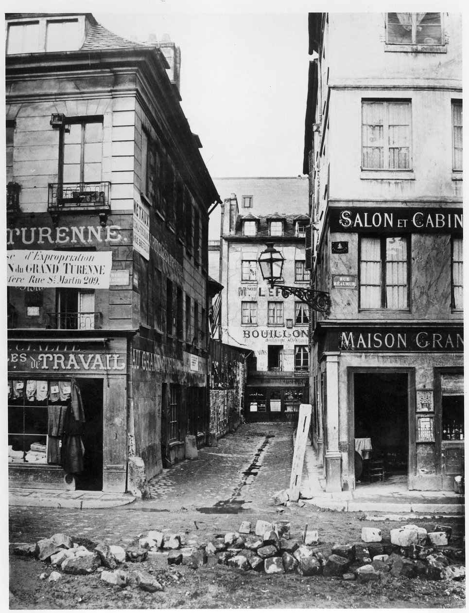 Paris 4 rue de Breteuil, utsikt tatt fra rue Reaumur mot rue Vaucanson, 1858-78 av Charles Marville