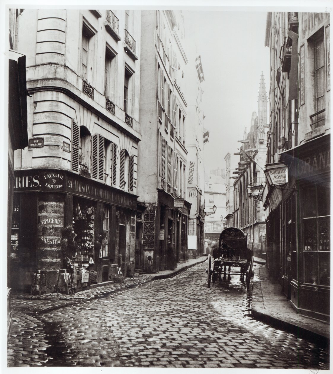 Rue Saint-Severin, fra Rue de la Harpe, Paris, 1858-78 av Charles Marville