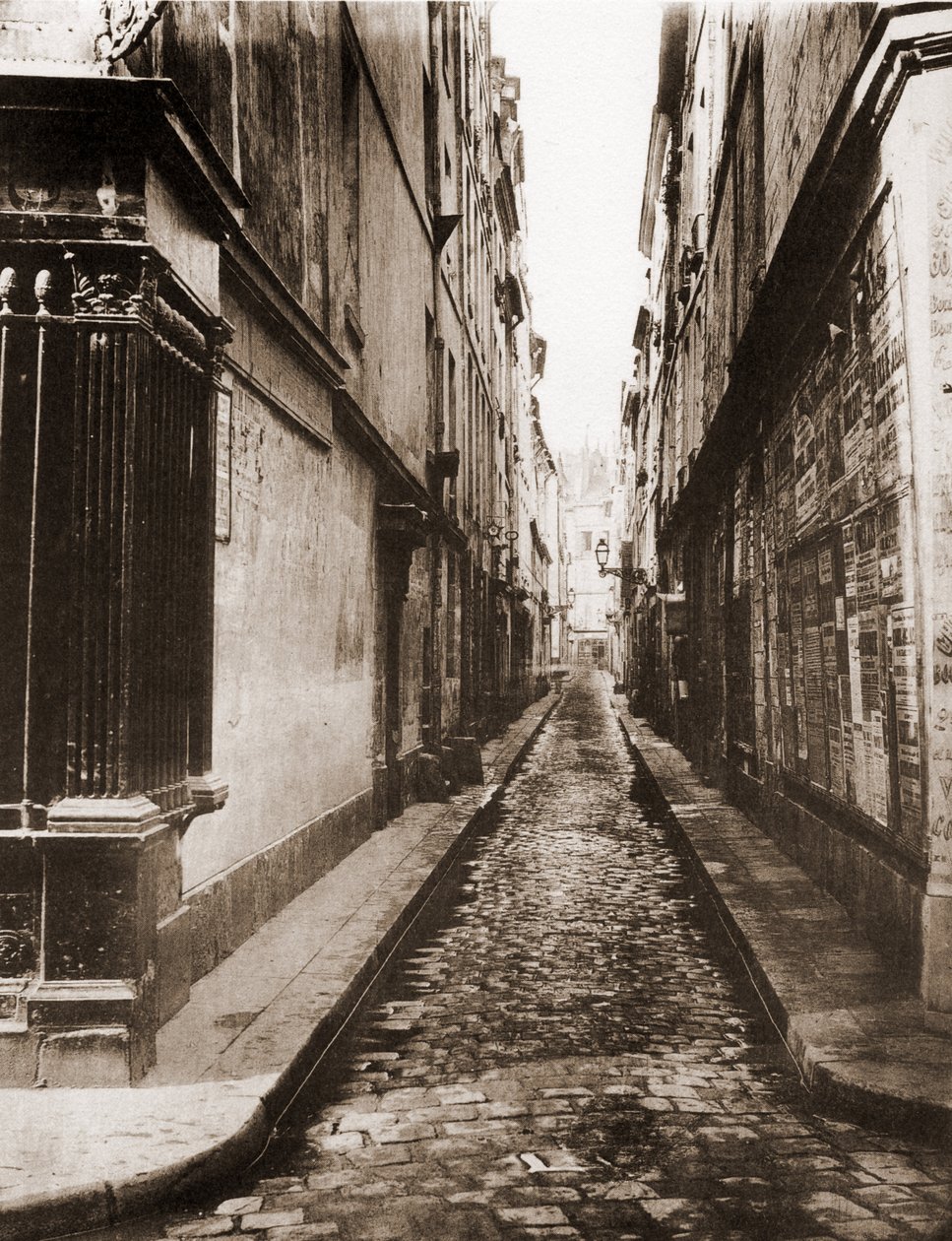 Rue Visconti i Paris hentet fra rue de Seine. 6. distrikt. av Charles Marville