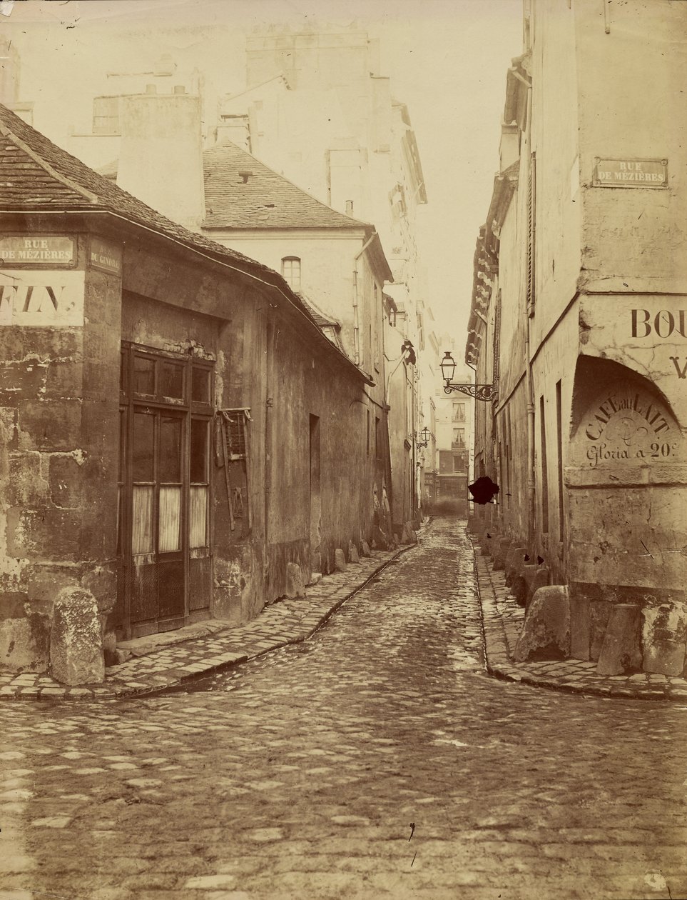 Rue du Gindre (en del av Rue Madame). Utsikt fra Rue de Mézières mot Rue du Vieux-Colombier. av Charles Marville