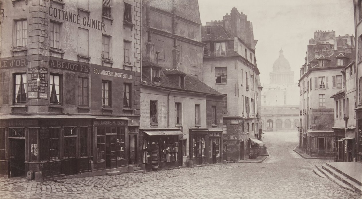 Rue du Haut-Pave Pantheon i avstand, 1865-69. av Charles Marville