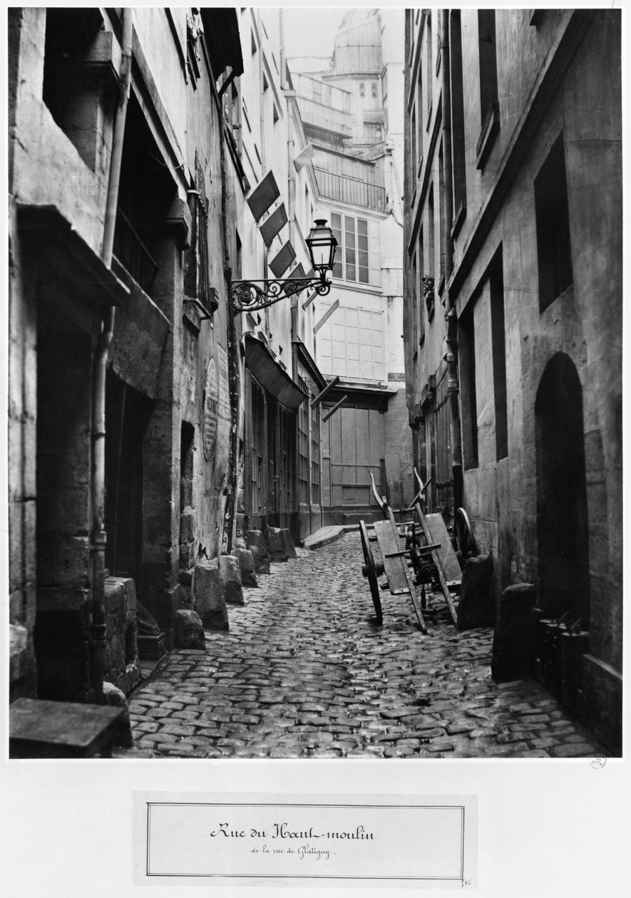 Rue du Haut Moulin, fra rue de Glatigny, Paris, 1858-78 av Charles Marville