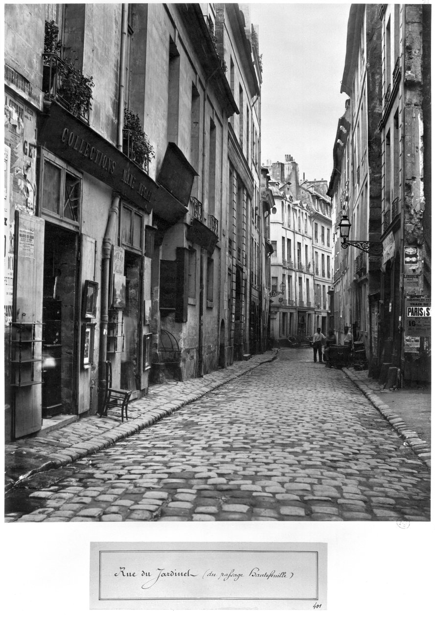Rue du Jardinet, fra passasje Hautefeuille, Paris, 1858-78 av Charles Marville