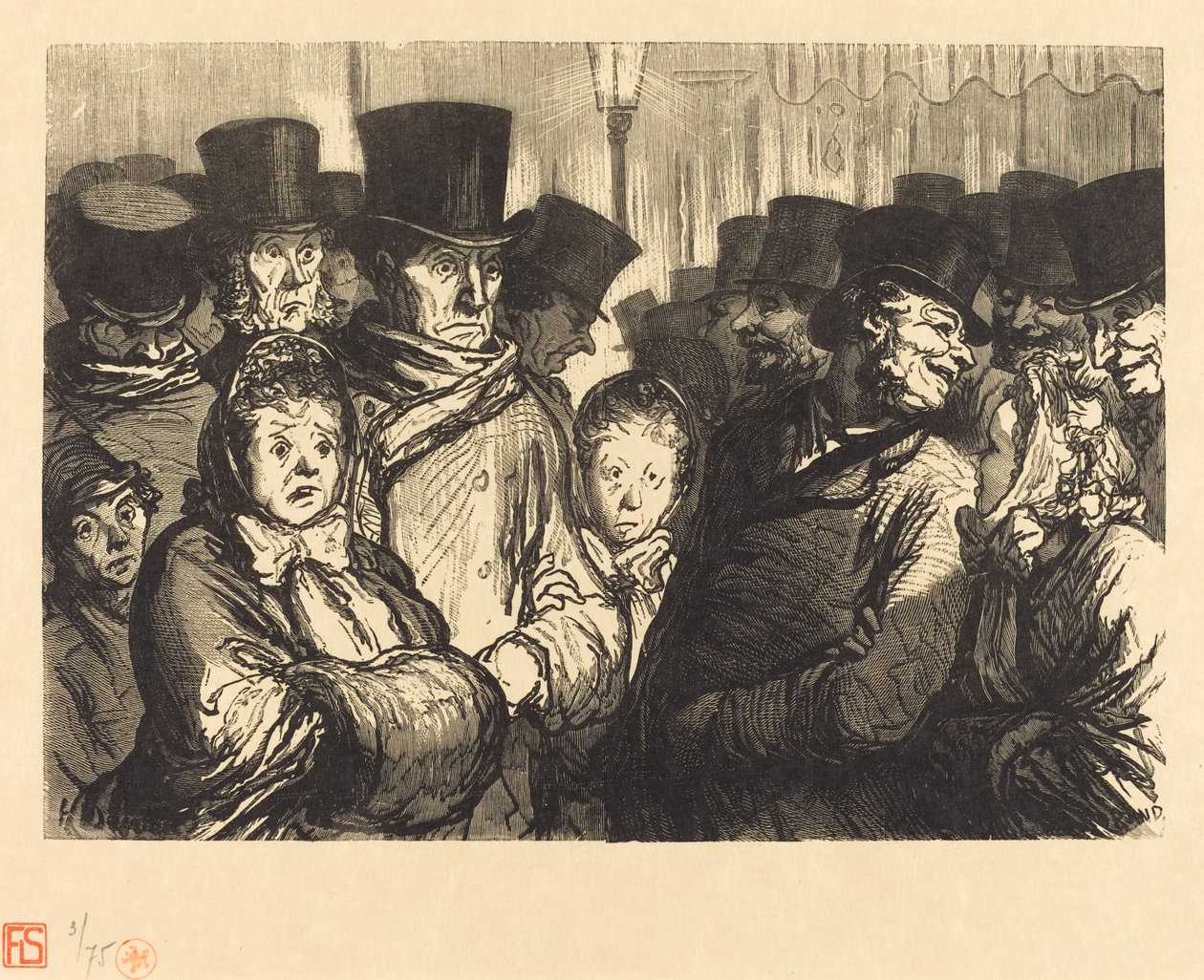Boulevard du Temple ved midnatt av Charles Maurand after Honoré Daumier