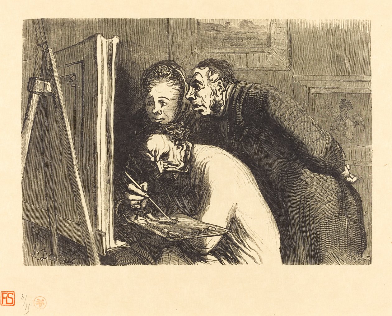 Malere og borgerlige av Charles Maurand after Honoré Daumier