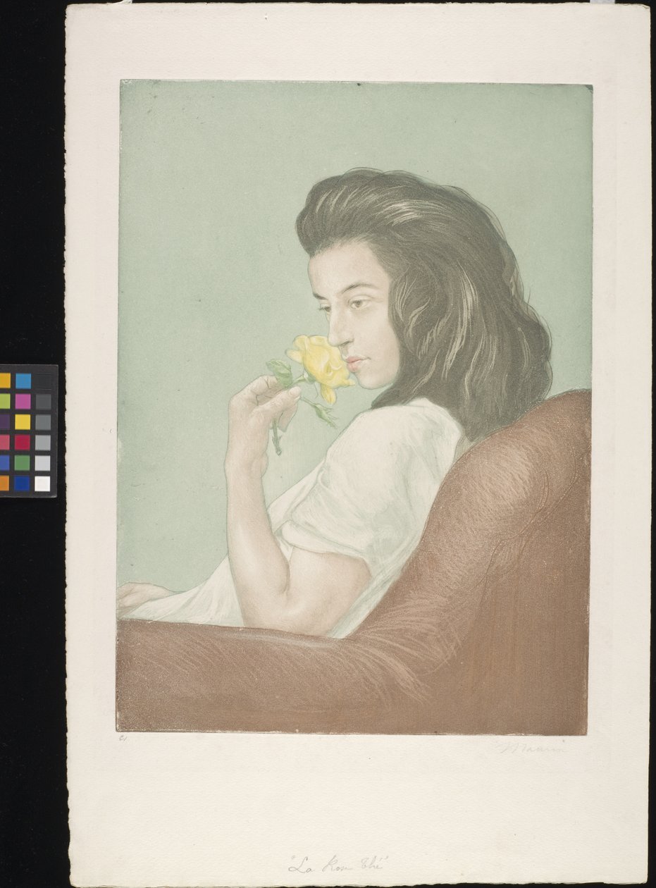 La Rose Thé (Terosen) (etsing og akvatint på krempapir) av Charles Maurin