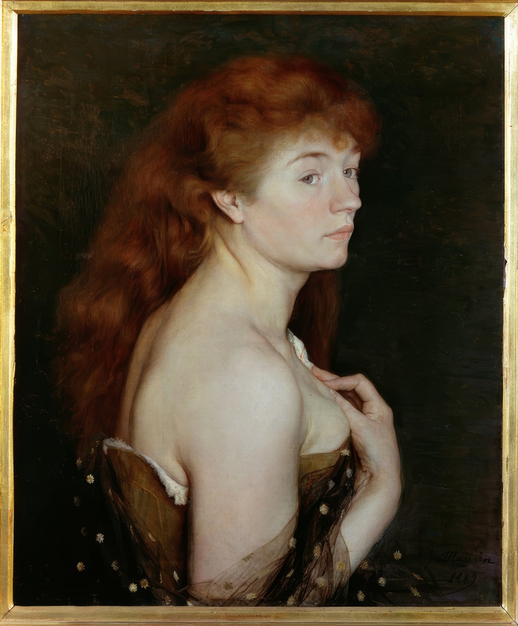 Portrett av ung rødhåret kvinne av Charles Maurin