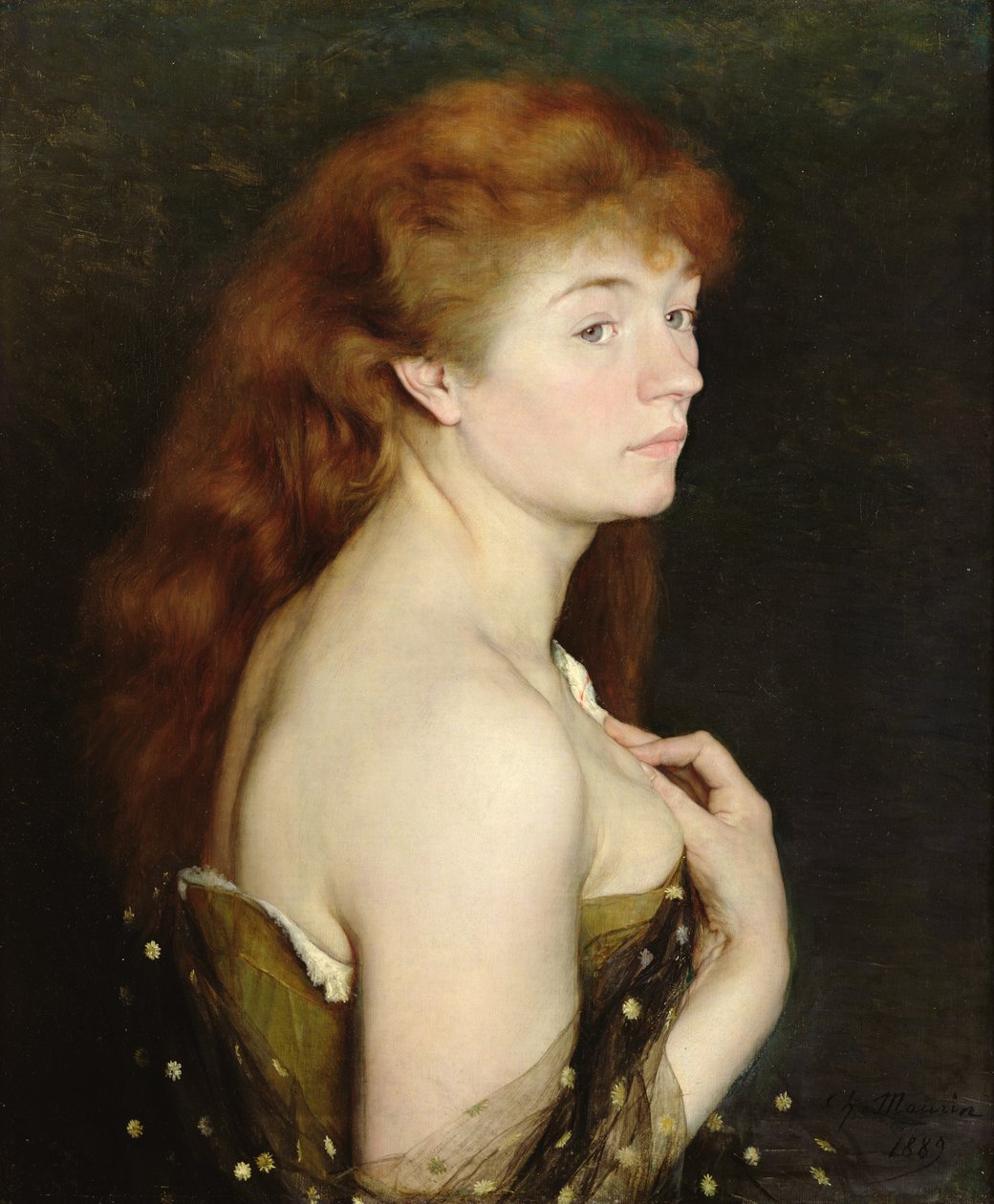 Portrett av en ung rødhåret kvinne, 1889 av Charles Maurin