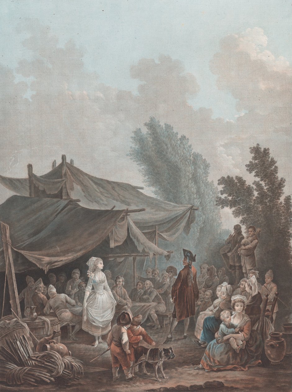 The Noce de Village, 1788-94. av Charles Melchior Descourtis