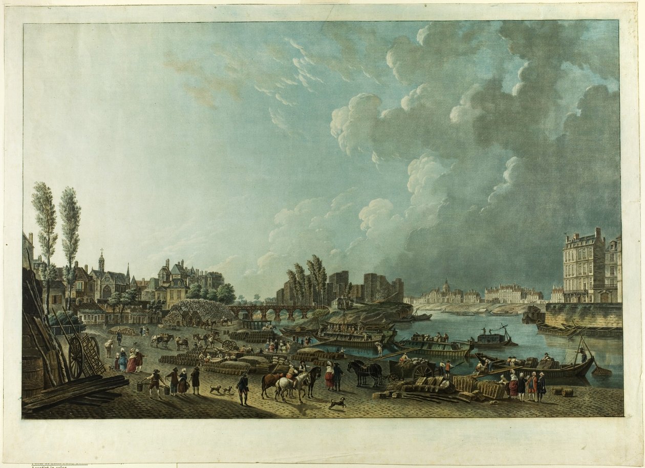 Port of St. Paul, Paris av Charles Melchior Descourtis