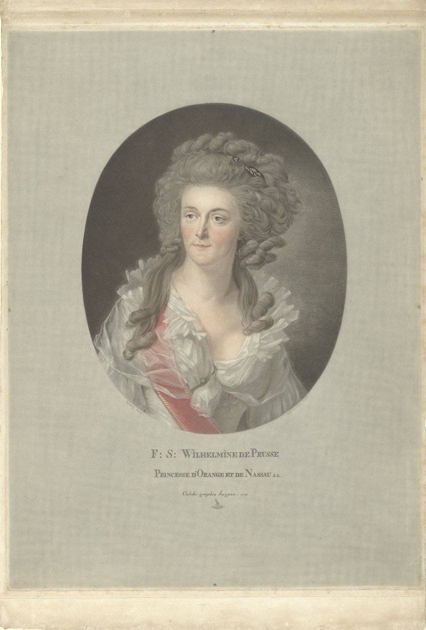 Portrett av Wilhelmina av Preussen, prinsesse av Orange-Nassau F: S: Wilhelmine de Prusse Princesse d