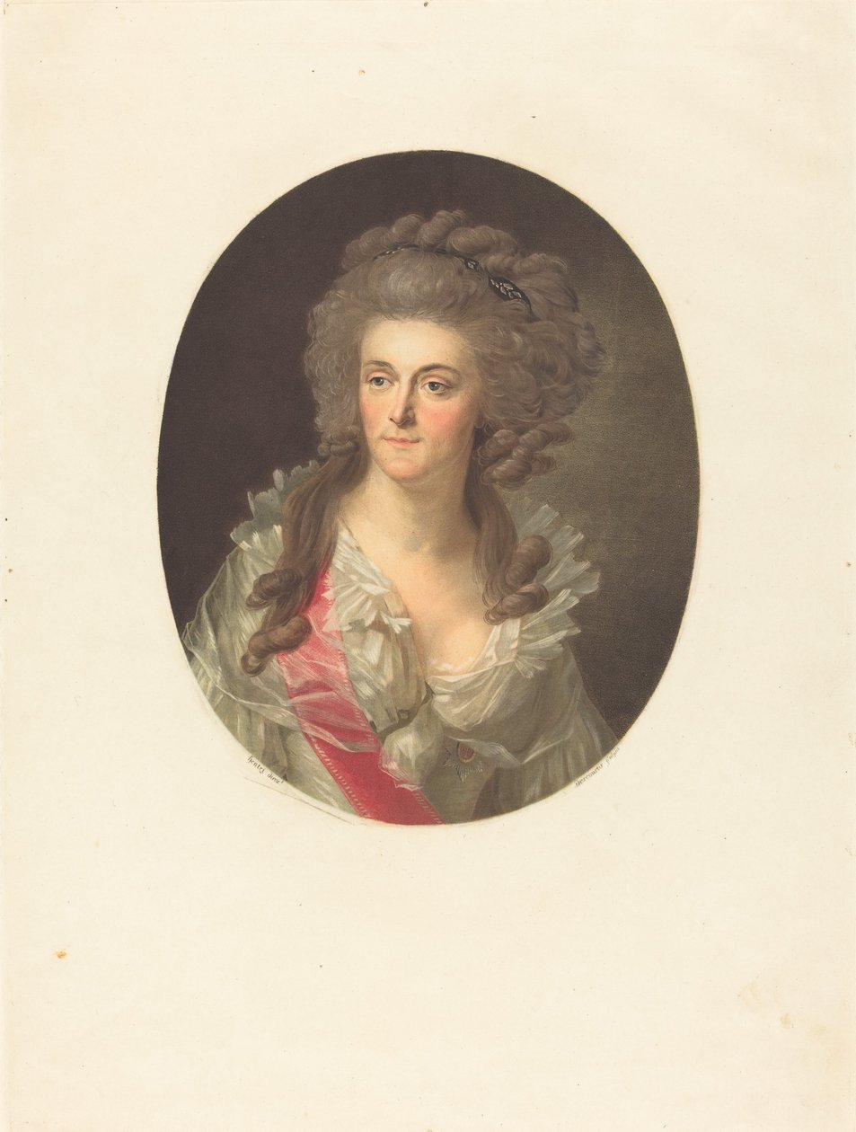 Frederica Sophia Wilhelmina av Preussen, prinsesse av Orange Nassau av Charles Melchior Descourtis after Friedrich Tischbein