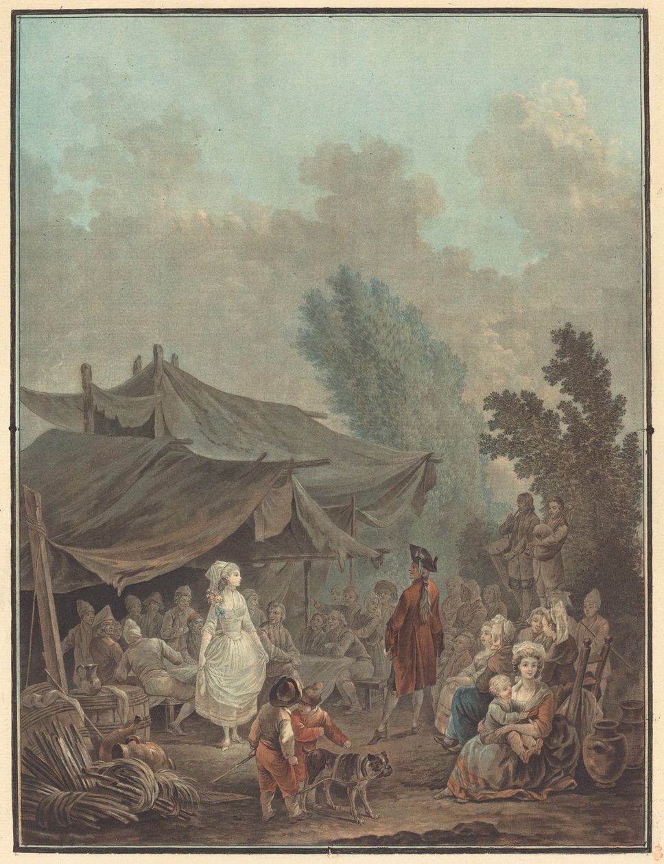 Noce de Village (landsbybryllup) av Charles Melchior Descourtis after Nicolas Antoine Taunay