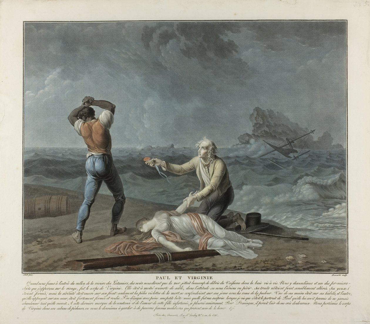 Paul og Virginie av Charles Melchior & Schall Jean (1752-1825) Descourtis