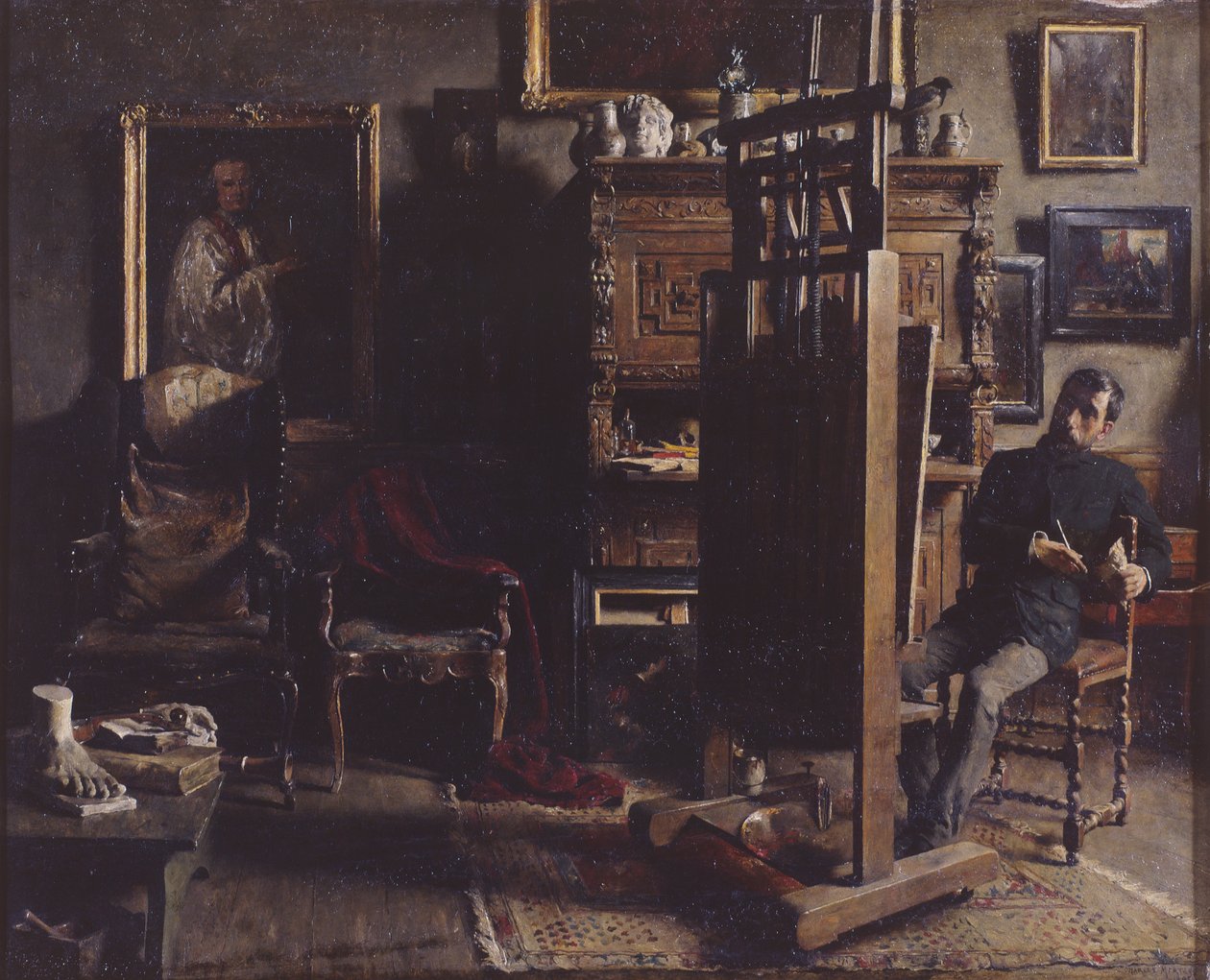 Studioet til maleren Jules Lambeaux av Charles Mertens