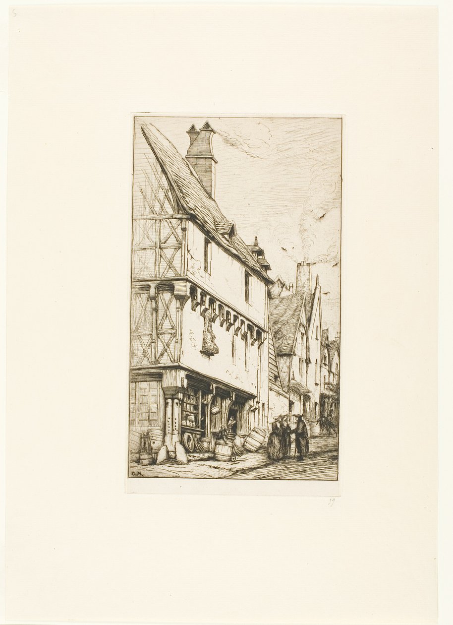 Et gammelt hus i Bourges av Charles Meryon