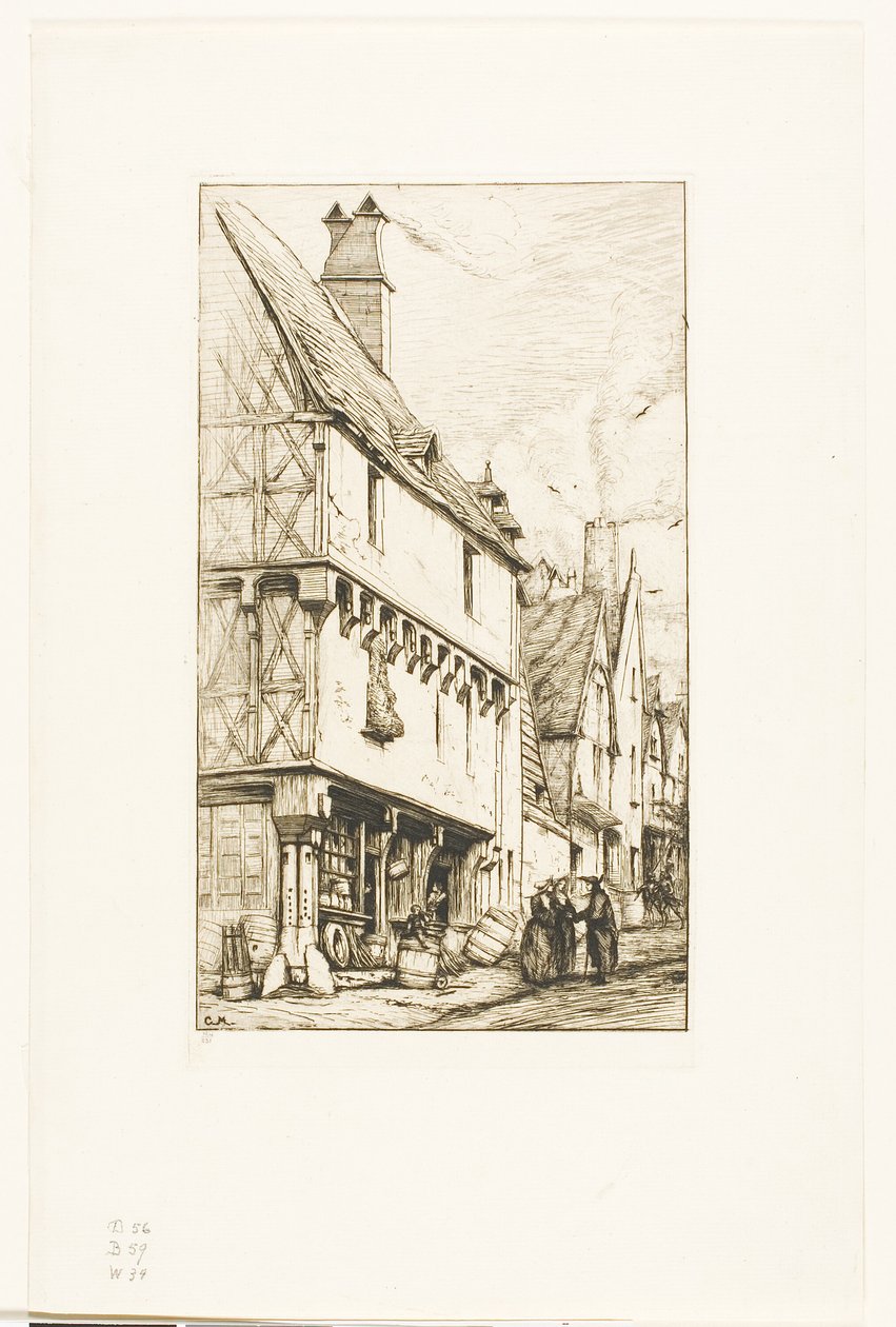 Et gammelt hus i Bourges av Charles Meryon
