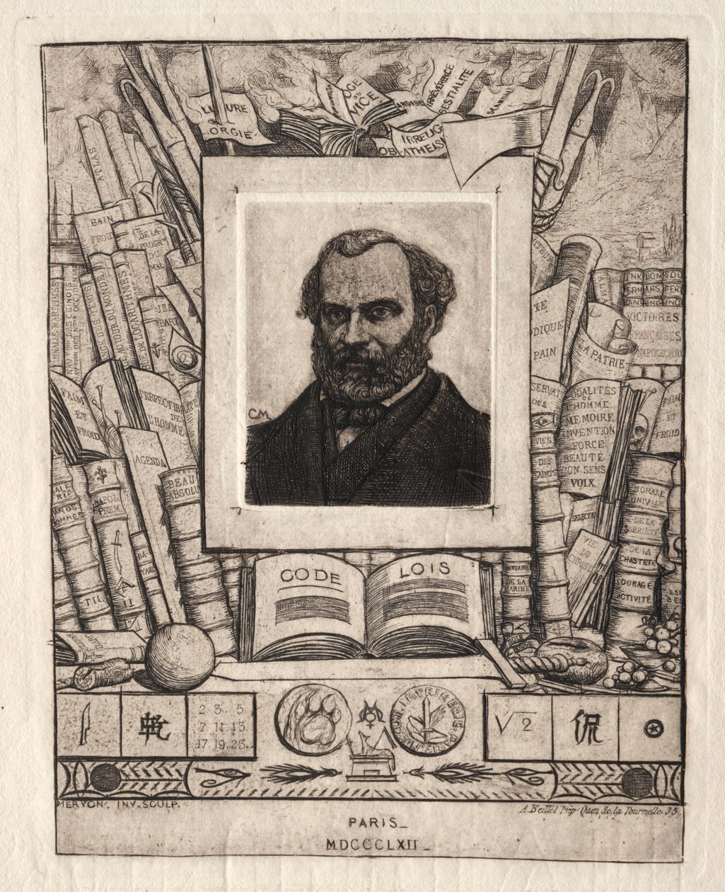 Armand Gueraud fra Nantes, skriver og bokstavenes mann av Charles Meryon