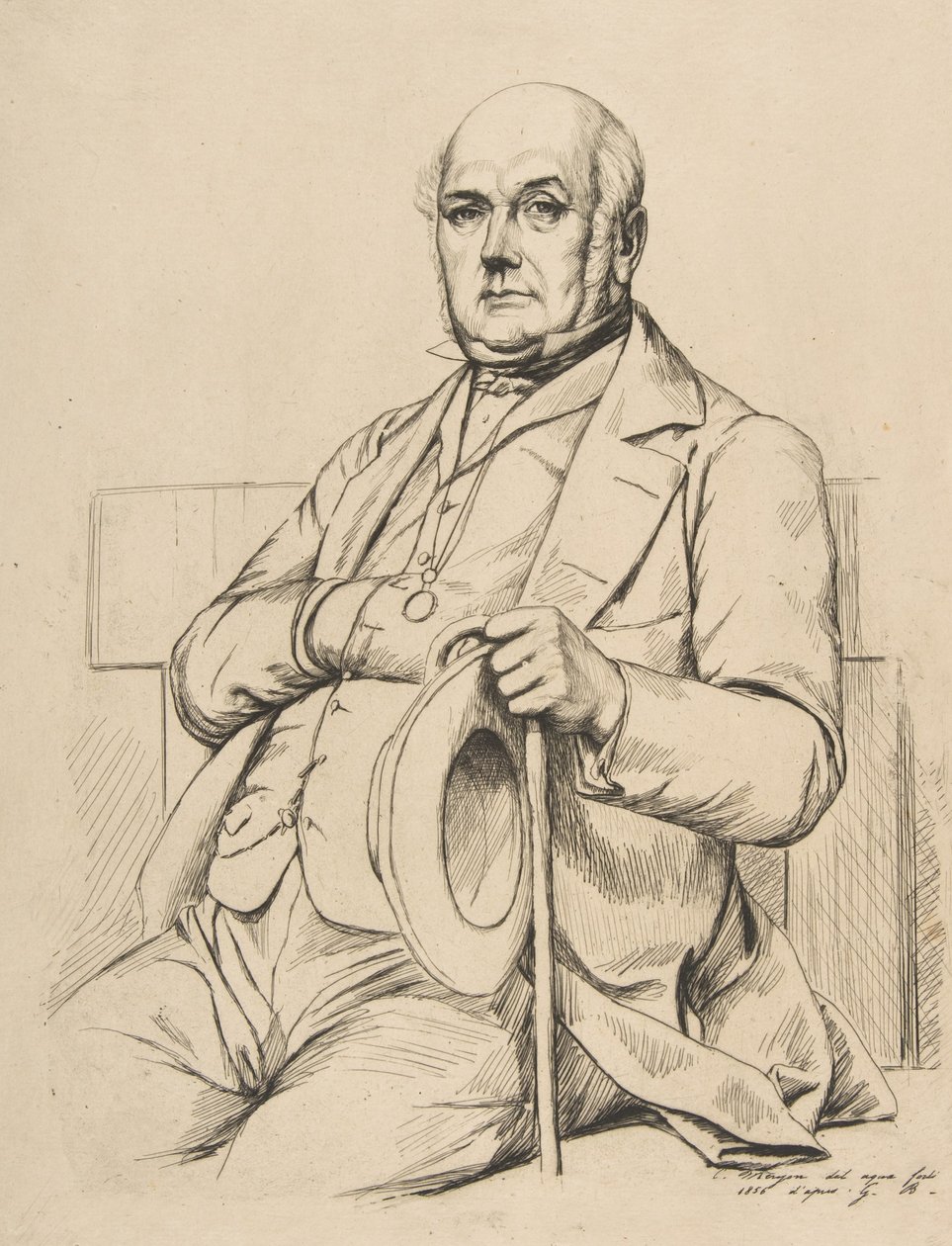 Casimir le Conte, etter Boulanger, 1856. av Charles Meryon