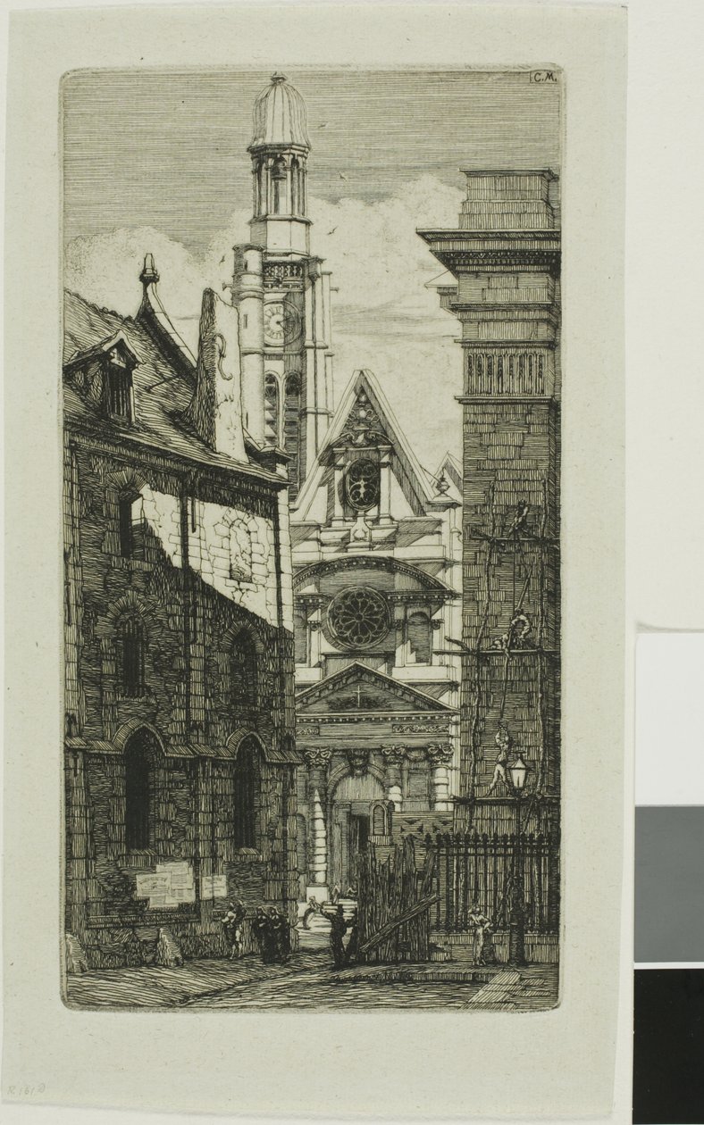 St. Etienne du Mont-kirken, Paris av Charles Meryon