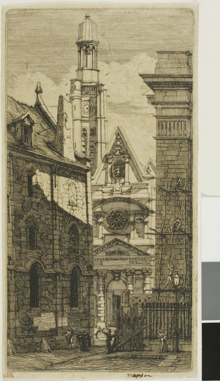 St. Etienne du Mont-kirken, Paris av Charles Meryon