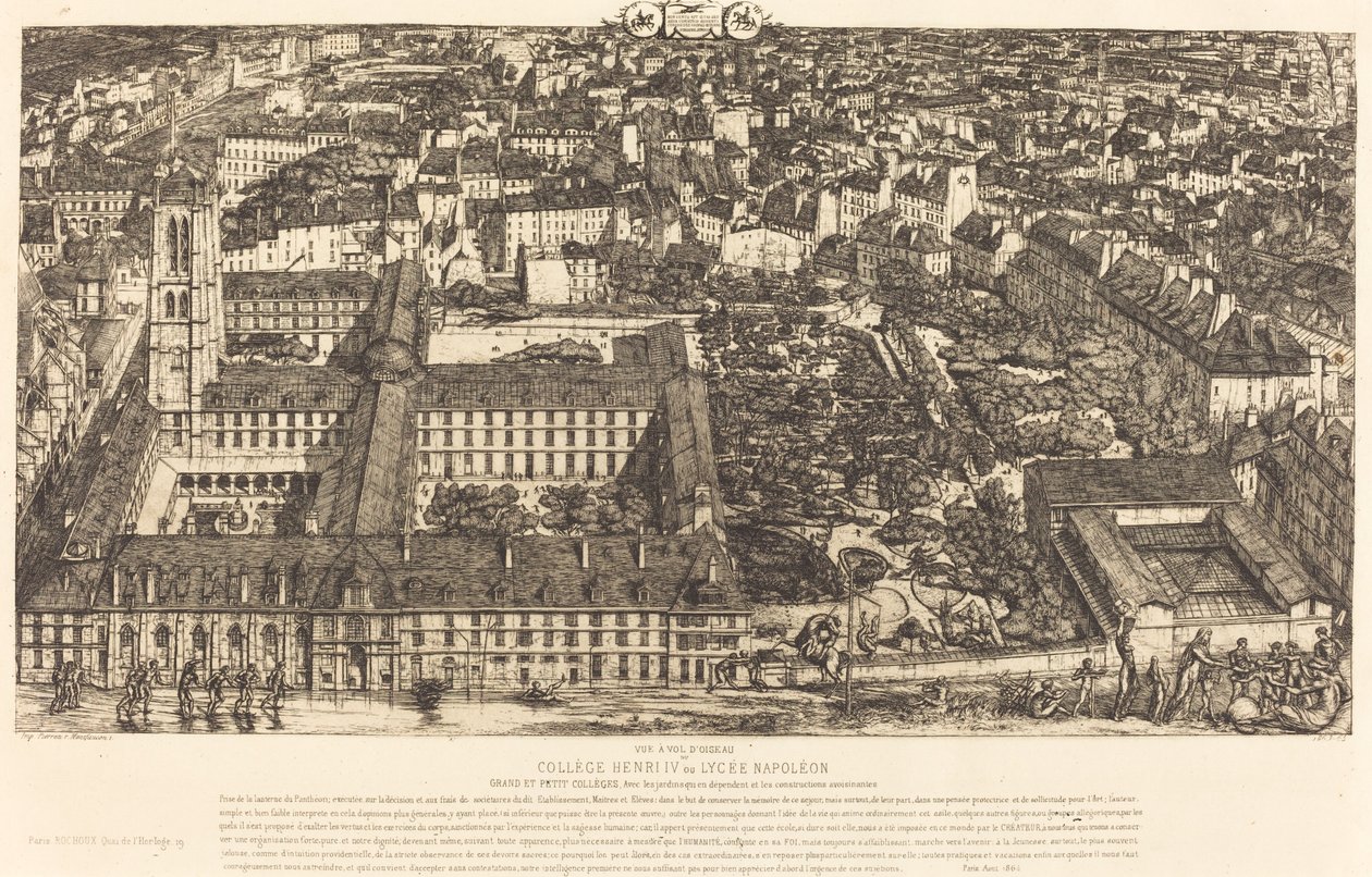Collège Henri IV, Paris, eller Lycée Napoléon (Henry IV College eller Napoleon School, Paris) av Charles Meryon