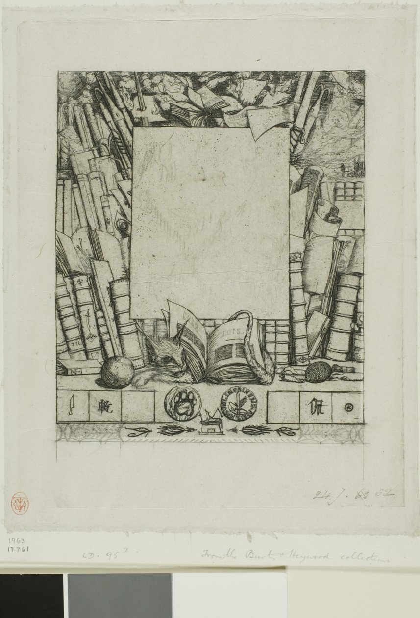 Design for en ramme for portrett av Armand Guéraud av Charles Meryon
