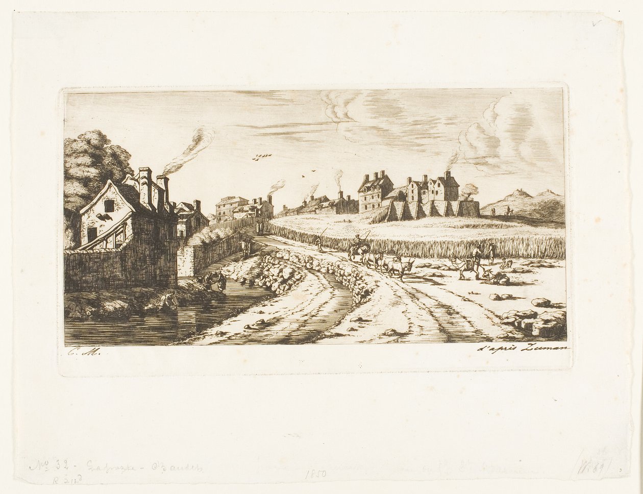 Inngang til forstaden Saint-Marceau, Paris av Charles Meryon