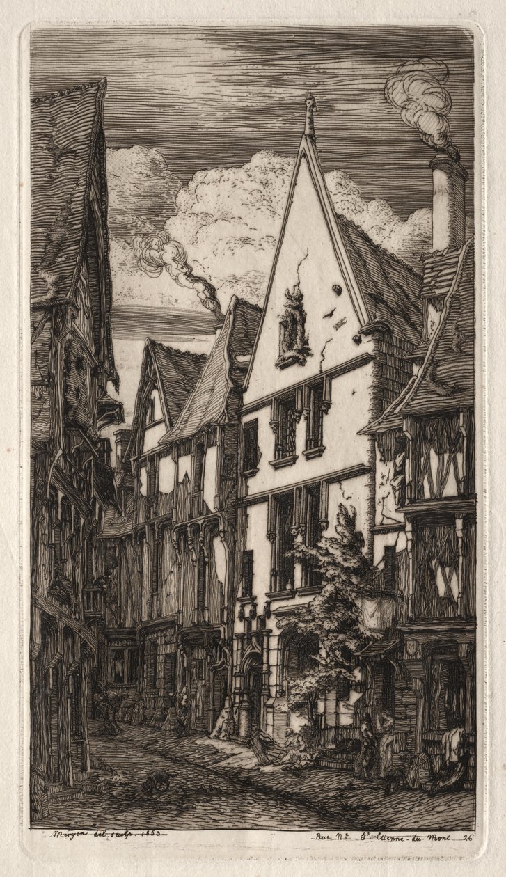 Etsninger av Paris: i Bourges av Charles Meryon