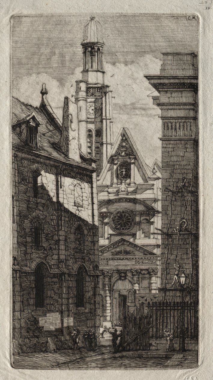 Etchings of Paris: Church of St. Stephen of the Mount, 1852. av Charles Meryon
