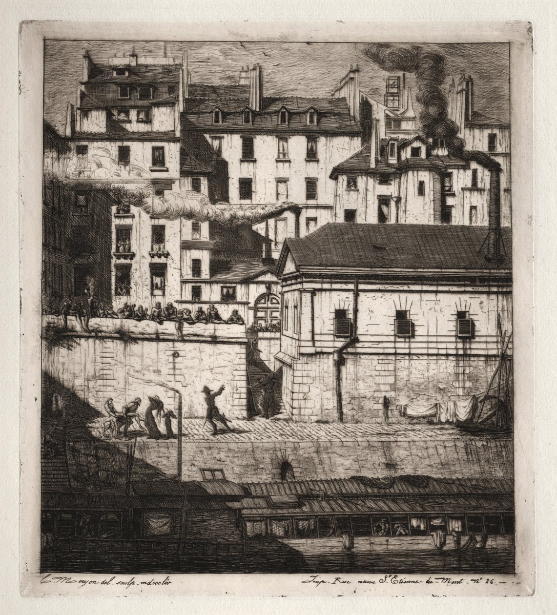 Etchings of Paris: The Mortuary, 1854. av Charles Meryon