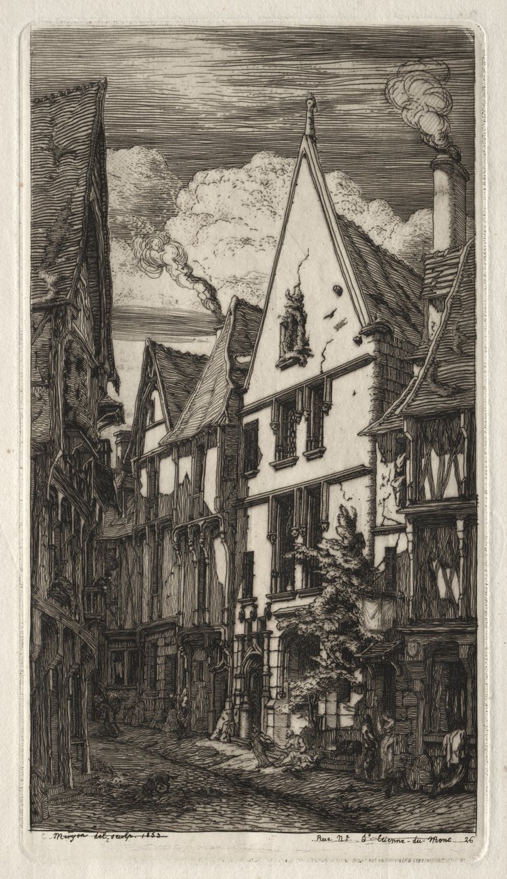 Etsninger av Paris: i Bourges av Charles Meryon