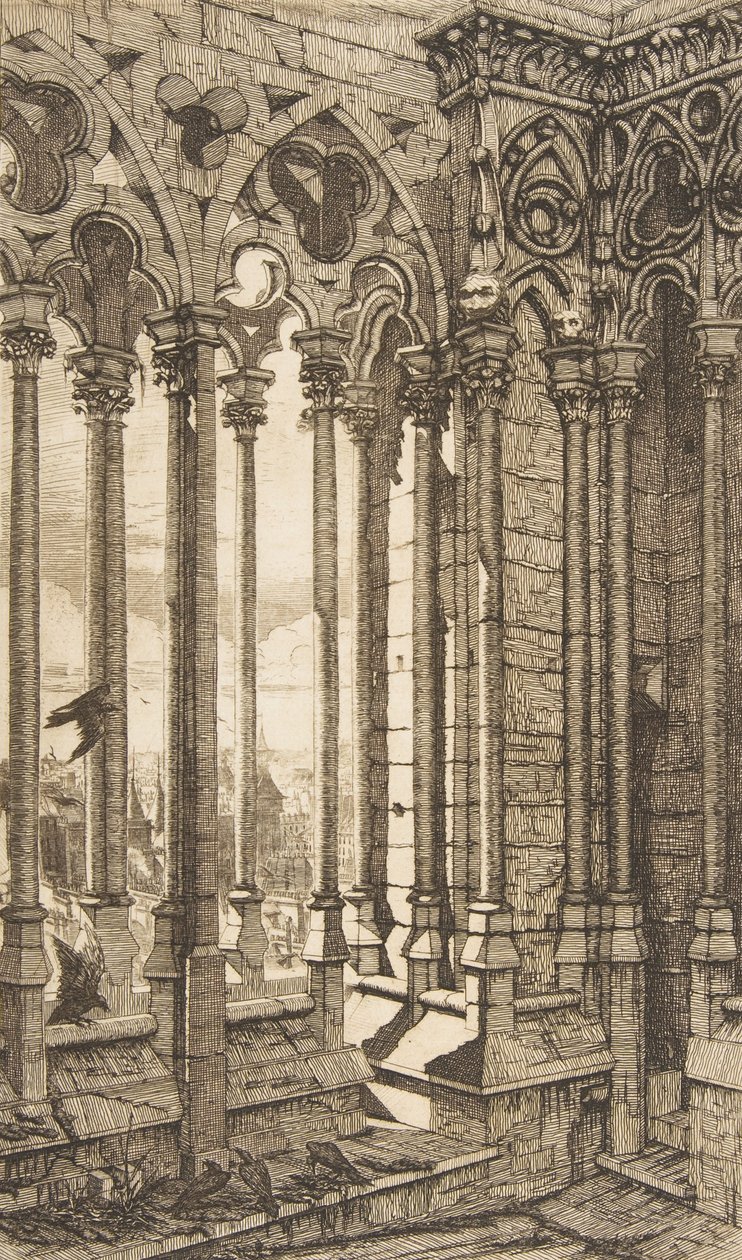 Galleri, Notre-Dame-katedralen, Paris, 1853. av Charles Meryon