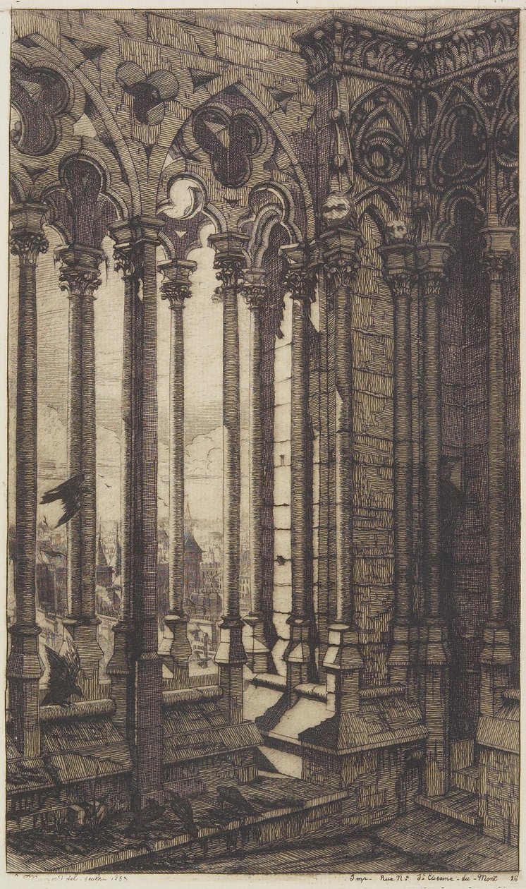 Galleri i Notre-Dame av Charles Meryon